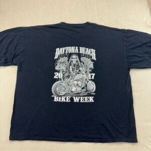 76st annual Daytona Bike Week 2017 Two Sided Motorcycle Florida Shirt Black 3XT